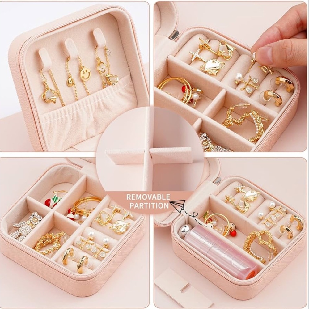 Mini Portable Pink Travel Jewelry Case - Picture 8 of 10